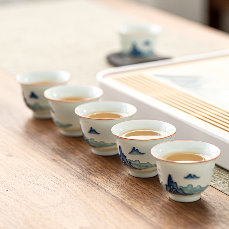 Cangkir teh Kung Fu lukisan ta - Celadon Ceramic Cup ulasan dan harga